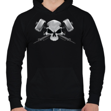 PRINTFASHION Skull and weapons - Férfi kapucnis pulóver - Fekete