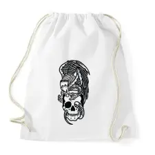 PRINTFASHION Skull&Eagle - Sportzsák, Tornazsák - Fehér tornazsák