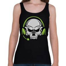 PRINTFASHION Skull earphone - Női atléta - Fekete