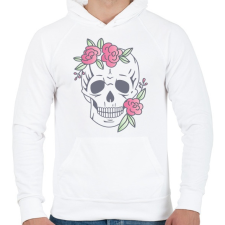 PRINTFASHION skull - Férfi kapucnis pulóver - Fehér férfi pulóver, kardigán