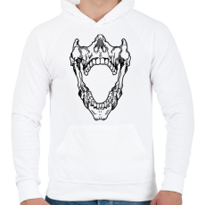 PRINTFASHION Skull - Férfi kapucnis pulóver - Fehér