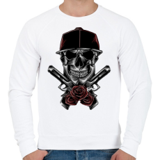 PRINTFASHION Skull - Férfi pulóver - Fehér