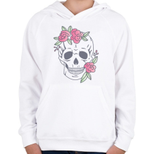 PRINTFASHION skull - Gyerek kapucnis pulóver - Fehér gyerek pulóver, kardigán