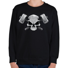 PRINTFASHION Skull Hammer - Gyerek pulóver - Fekete