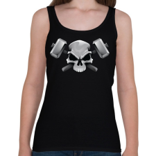 PRINTFASHION Skull Hammer - Női atléta - Fekete női trikó