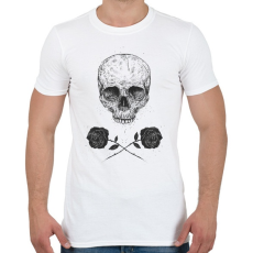 PRINTFASHION Skull N' Roses - Férfi póló - Fehér