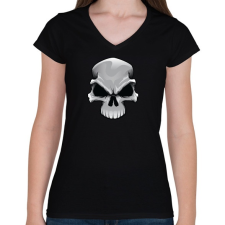 PRINTFASHION Skull - Női V-nyakú póló - Fekete női póló
