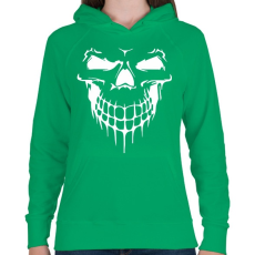 PRINTFASHION Skullface - Női kapucnis pulóver - Zöld