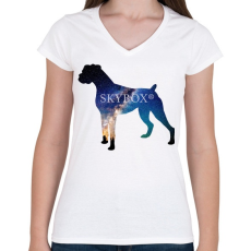 PRINTFASHION Sky boxer - Női V-nyakú póló - Fehér