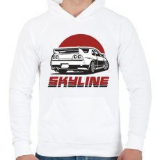 PRINTFASHION Skyline - Férfi kapucnis pulóver - Fehér