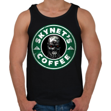 PRINTFASHION Skynet kávé - Férfi atléta - Fekete
