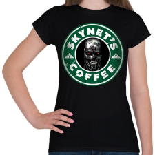 PRINTFASHION Skynet kávé - Női póló - Fekete női póló