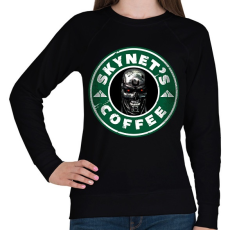 PRINTFASHION Skynet kávé - Női pulóver - Fekete