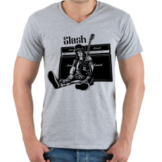 PRINTFASHION slash 2 - Férfi V-nyakú póló - Sport szürke