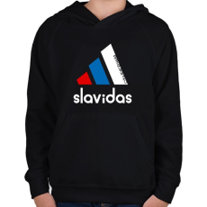 PRINTFASHION Slavidas - Gyerek kapucnis pulóver - Fekete