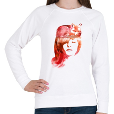PRINTFASHION Sleep fox - Női pulóver - Fehér