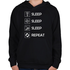 PRINTFASHION Sleep, sleep, sleep - Gyerek kapucnis pulóver - Fekete gyerek pulóver, kardigán