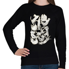 PRINTFASHION Sleeping cat - Női pulóver - Fekete