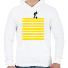 PRINTFASHION Slide on stripes - Férfi kapucnis pulóver - Fehér