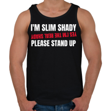 PRINTFASHION SLIM SHADY - Férfi atléta - Fekete atléta, trikó