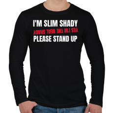 PRINTFASHION SLIM SHADY - Férfi hosszú ujjú póló - Fekete