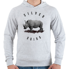PRINTFASHION SLIVER RHINO - Férfi kapucnis pulóver - Sport szürke férfi pulóver, kardigán
