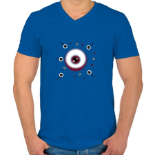 PRINTFASHION small family - Férfi V-nyakú póló - Királykék férfi póló