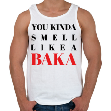PRINTFASHION Smell like a BAKA - Férfi atléta - Fehér