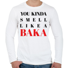 PRINTFASHION Smell like a BAKA - Férfi hosszú ujjú póló - Fehér