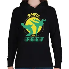 PRINTFASHION Smell my feet - Női kapucnis pulóver - Fekete női pulóver, kardigán