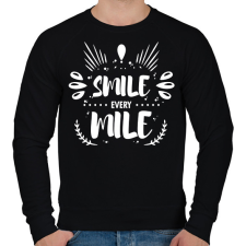 PRINTFASHION Smile every miles - Férfi pulóver - Fekete férfi pulóver, kardigán