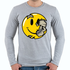PRINTFASHION Smile koponya - Férfi hosszú ujjú póló - Sport szürke férfi póló