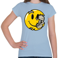 PRINTFASHION Smile koponya - Női póló - Világoskék női póló