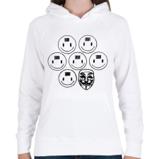 PRINTFASHION smile - Női kapucnis pulóver - Fehér női pulóver, kardigán