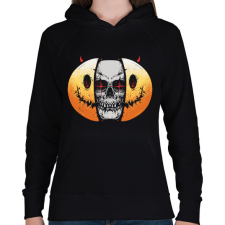 PRINTFASHION Smile - Női kapucnis pulóver - Fekete női pulóver, kardigán