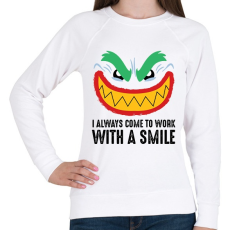 PRINTFASHION Smile Work - Női pulóver - Fehér