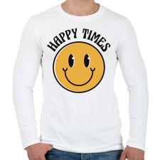 PRINTFASHION Smiley - Férfi hosszú ujjú póló - Fehér férfi póló