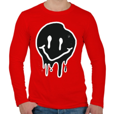 PRINTFASHION Smiley - Férfi hosszú ujjú póló - Piros férfi póló
