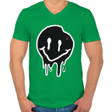 PRINTFASHION Smiley - Férfi V-nyakú póló - Zöld férfi póló