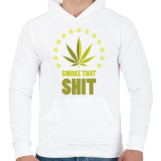 PRINTFASHION smoke that shit - Férfi kapucnis pulóver - Fehér