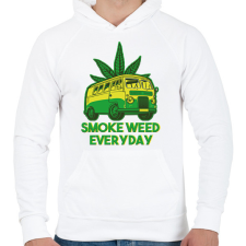 PRINTFASHION smoke weed everyday - Férfi kapucnis pulóver - Fehér férfi pulóver, kardigán