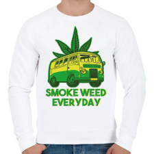 PRINTFASHION smoke weed everyday - Férfi pulóver - Fehér férfi pulóver, kardigán