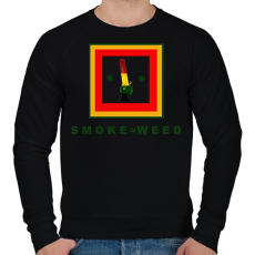 PRINTFASHION SMOKE WEED - Férfi pulóver - Fekete
