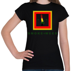 PRINTFASHION SMOKE WEED - Női póló - Fekete