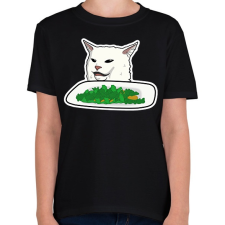 PRINTFASHION Smudge Cat - Gyerek póló - Fekete gyerek póló