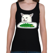 PRINTFASHION Smudge Cat - Női atléta - Fekete női trikó