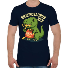 PRINTFASHION Snackosaurus Rex - Férfi póló - Sötétkék férfi póló