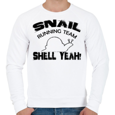 PRINTFASHION Snail running team - Férfi pulóver - Fehér