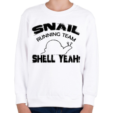 PRINTFASHION Snail running team - Gyerek pulóver - Fehér