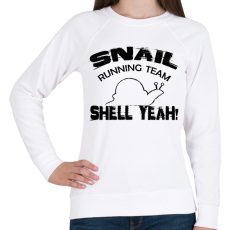 PRINTFASHION Snail running team - Női pulóver - Fehér